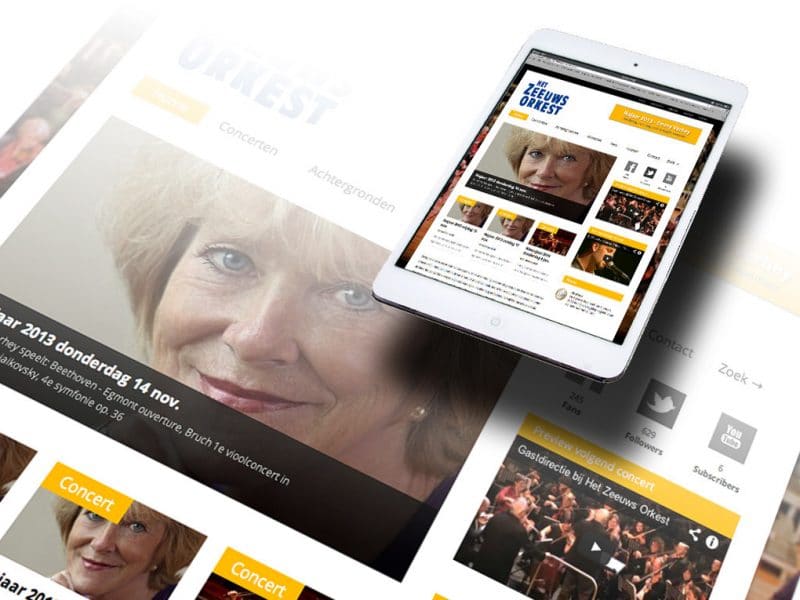 Website Zeeuws Orkest door La Dolce Vita Grafische Ontwerp en webdesign uit Zeeland