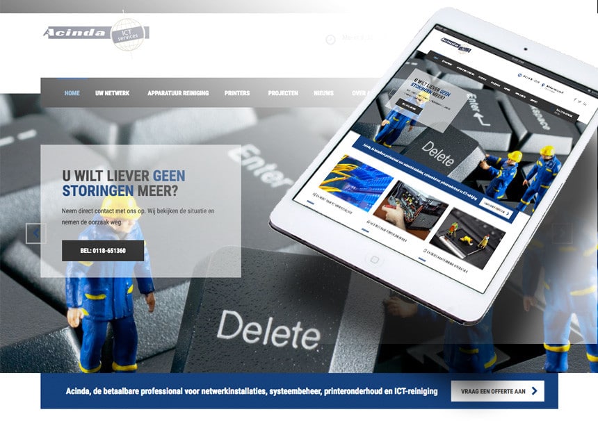 Website Acinda door La Dolce Vita Grafische Ontwerp en Markting en webdesign uit Zeeland