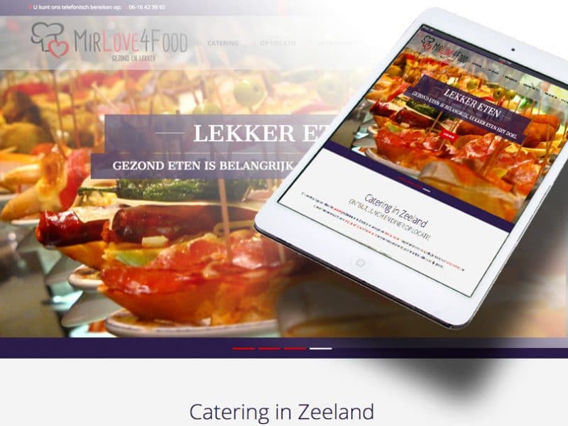 Website Mir Love 4 Food door La Dolce Vita Grafische Ontwerp en webdesign uit Zeeland