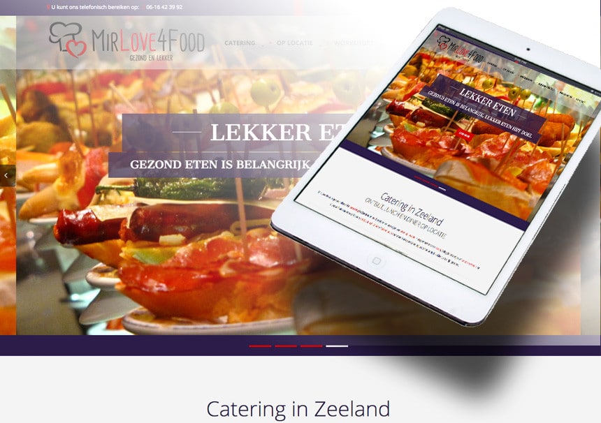 Website Mir Love 4 Food door La Dolce Vita Grafische Ontwerp en webdesign uit Zeeland