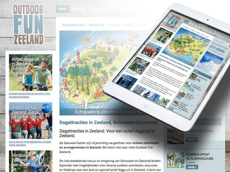Website Outdoor Fun Zeeland door La Dolce Vita Grafische Ontwerp en webdesign uit Zeeland