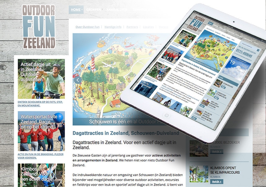 Website Outdoor Fun Zeeland door La Dolce Vita Grafische Ontwerp en webdesign uit Zeeland